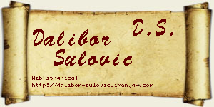 Dalibor Šulović vizit kartica
